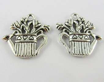 Bulk Watering Can Charm Pendant Flower Garden Alloy 19x19mm Select Qty