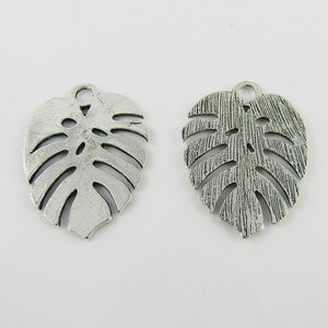 Bulk Monstera Leaf Charm Pendant Monstera Deliciosa Plant 34x25mm Select Qty