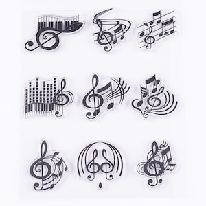 Symboles de note de musique Clear Stamp Silicone Caoutchouc Scrapbooking Card Making