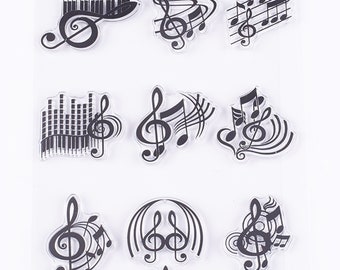Music Note Symbols Clear Stamp Silicone Rubber Scrapbooking Card Making