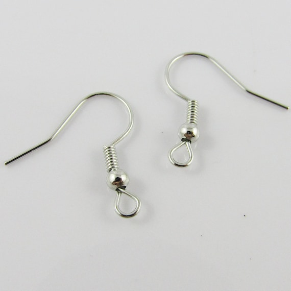 Bulk 200pce (100 pair) DIY Silver Earring Hook Finding 18x18mm 0.8mm