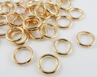 Bulk 25 pieces of 12x2mm Light Gold Jump Rings Open Jumprings Findings