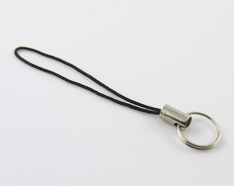 Bulk x100 USB Mobile Phone Lanyard Cord Strap with Split Ring 60mm Add Charms