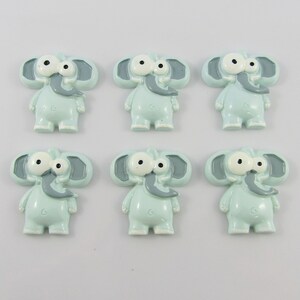 6pcs DIY Résine Dessin Animé Éléphant Cabochon Dos Plat Cheveux Clips Scrapbooking etc