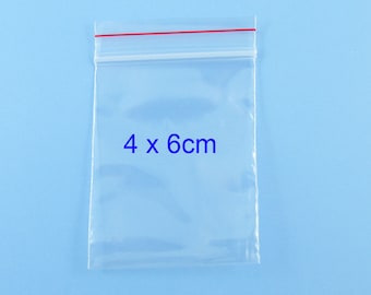1000 x Bulk Resealable Zip Lock Plastic Bags 40mm x 60mm Ziplock Reseal Clip