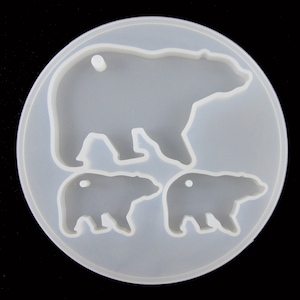 Polar Bear Pendentif Silicone Casting Mould for Epoxy Resin Earrings Collier