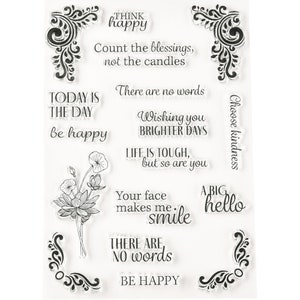Comptez les bénédictions Message Clear Stamp Silicone Caoutchouc Scrapbooking Card Making