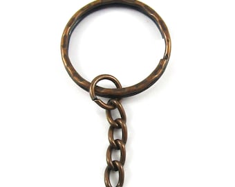 Bulk Key Ring Keychain Findings Split Ring Keyring Craft Beading Antique Copper