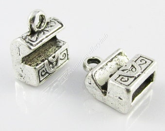 Bulk Pirate Treasure Chest Charm Pendant 11x10mm Select Qty