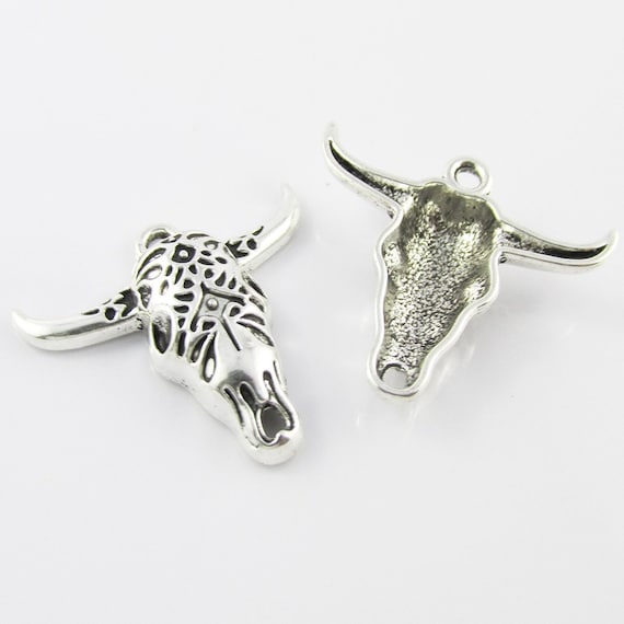 Pack De 2 Tiradores Para Cajones De Cuernos De Vaca Negros Brillante – Ganchos O Perillas Con Forma De Cabeza