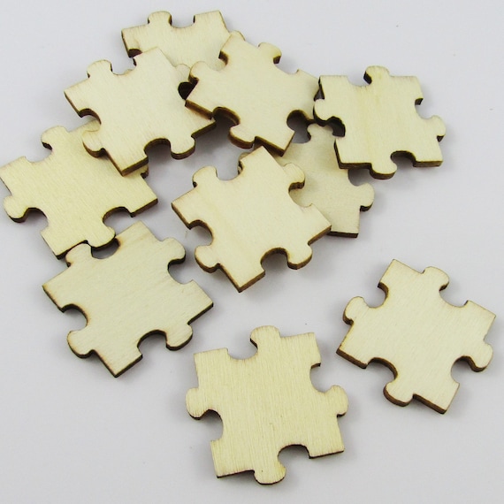 10pcs Laser Cut Wood Puzzle Piece 