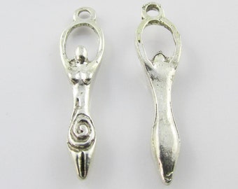 Bulk Fertility Goddess Charm Pendant amulet symbol Antique Silver Select Qty