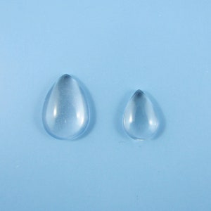 Teardrop Domed Clear Transparent Magnifying Glass Cabochons Seals 14~30mm