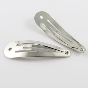 Bulk 20pcs DIY Snap Hair Clip Finding 49mm with hole for adding bling!
