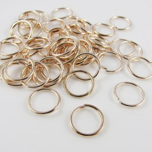 Bulk 100 pieces of 10x1mm Light Rose Gold Jump Rings Open Jumprings Findings