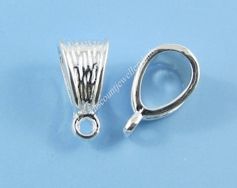 20 piezas de accesorios para colgante triangular con placa de plata, 14x7mm