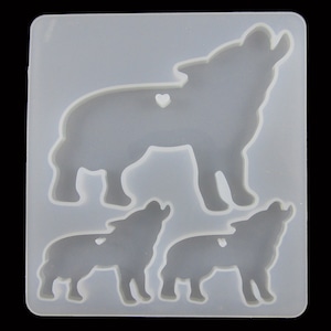 Wolf Pendentif Silicone Casting Mould for Epoxy Resin Earrings Collier Keychain