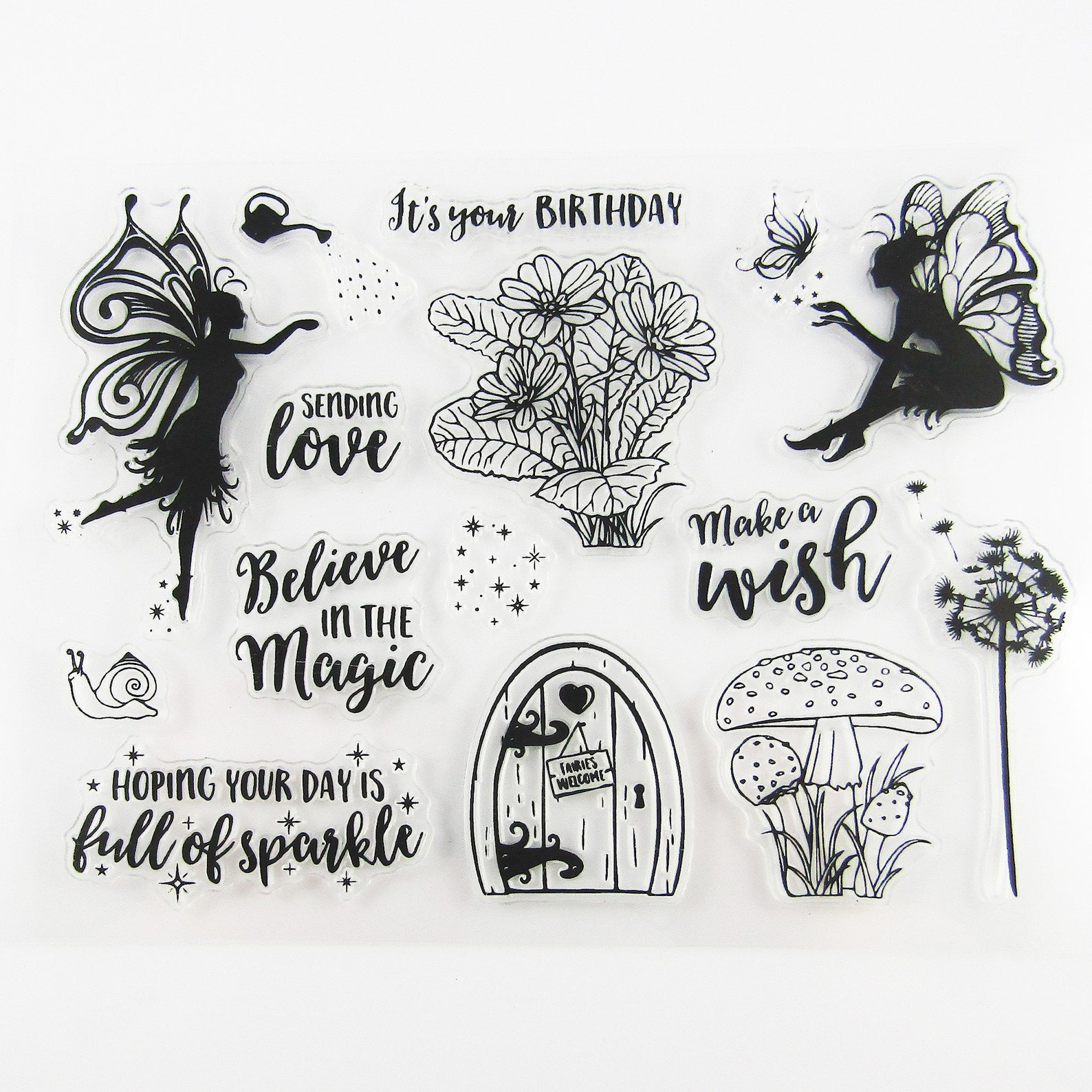 Fairy Magic Birthday Clear Stamp Silicone Rubber Scrapbooking Card ...