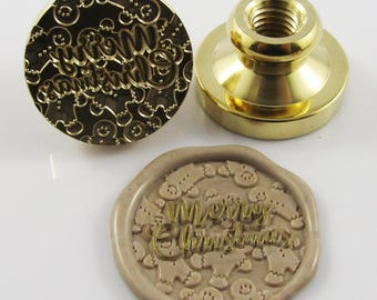 Christmas Gingerbread Wax Seal Stamp Head BRASS 25x15mm Wax Seal Cards Journal