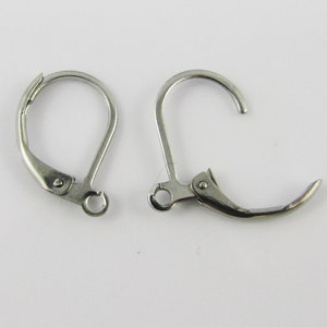 May include: Two silver-toned earring hooks with a lever back closure.