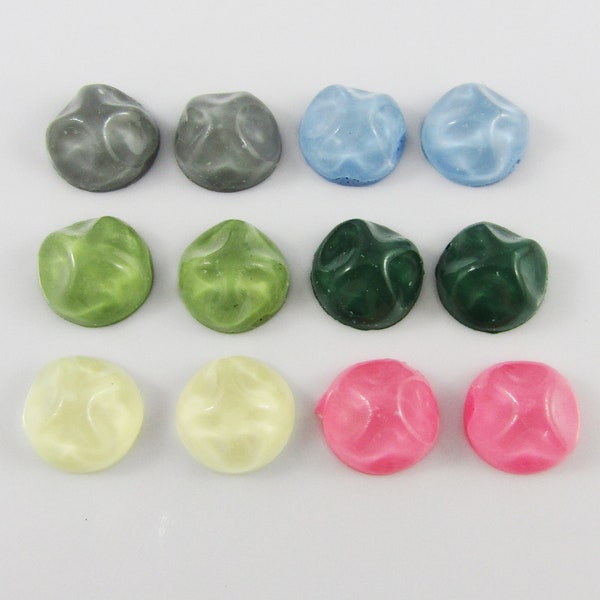 Resin Waved Jelly Dome Cabochon 12mm x 6mm Pick 10 or 20 pieces in random pairs