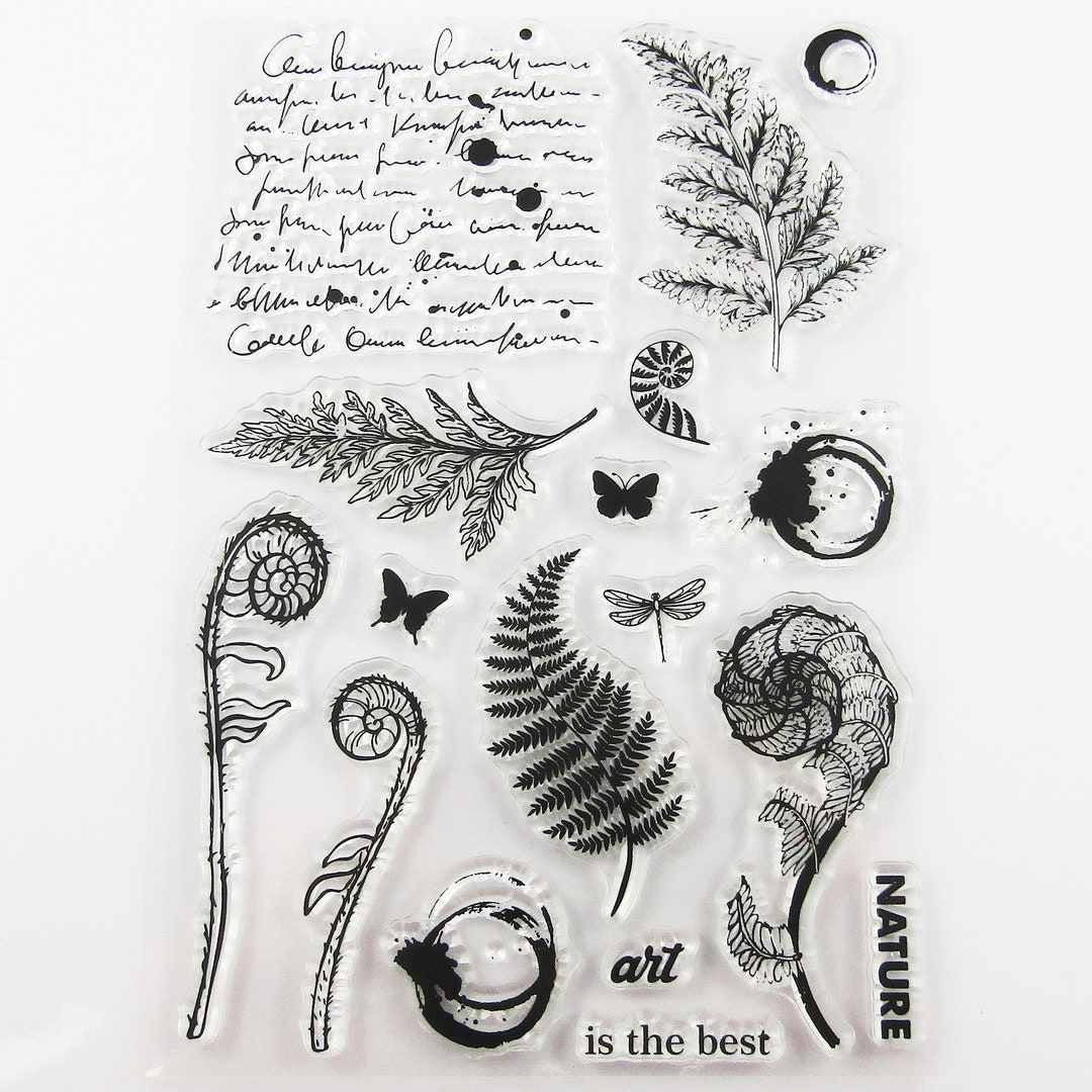 Fern Leaves Clear Stamp Sheet Silicone Journal Scrapbook Cards - Etsy