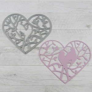 Lovebirds Heart Cutting Die Carbon Steel Scrapbooking Card Making etc