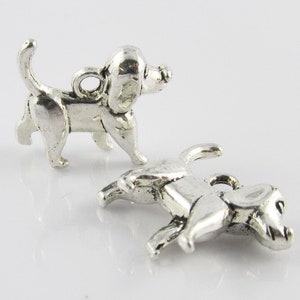 Bulk 3D Dog Charm Pendant Show Dog 14x16mm Select Qty