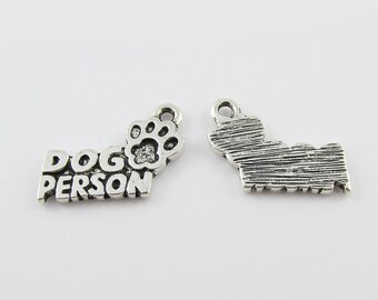 Bulk Dog Person Charm Pendant 18x13mm Select Qty 5/10/20