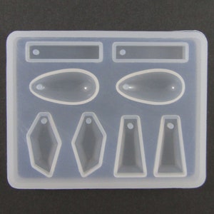 Mixed MINI Earring Pendant Shapes Silicone Casting Mould for Epoxy Resin