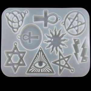 Mixed Wicca Theme Pendants Silicone Mould for Epoxy Resin