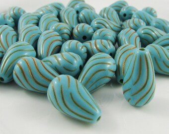 50g 45+pcs Acrílico Metálico Grabado Lágrima Craft Beads 16.5x10mm Agujero 1mm