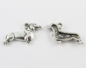 Bulk Dachshund Dog Charm Pendant Sausage Dog 13x21mm Select Qty