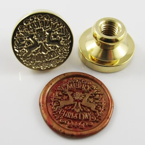 Sceau de cire renne de Noël, tête en laiton, 25 x 15 mm pour carnet de cartes