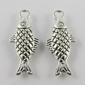 Bulk Fish Charm Pendant Animal Ocean Alloy 20x9mm Select Qty