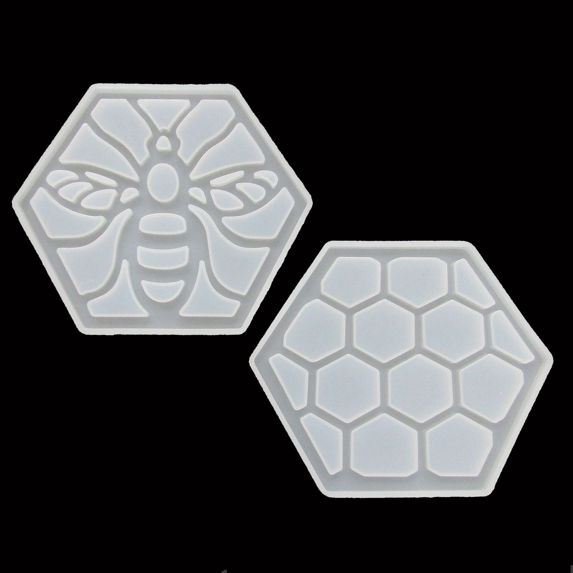 Crafted Elements 5.2x4.5x1 Thick 4 Coaster Silicone Mold - Hexagon
