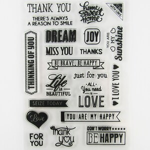 Messages inspirants Clear Stamp Silicone Rubber Scrapbooking Card Making