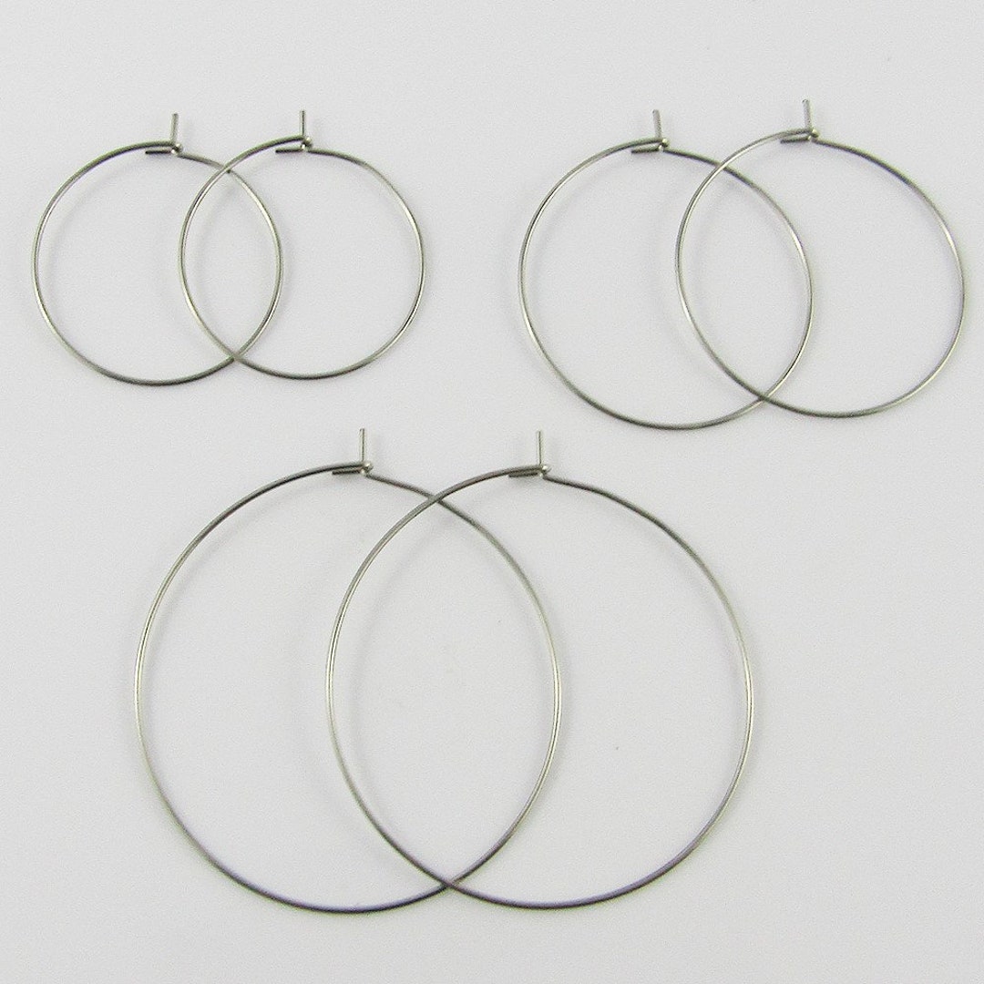 Bulk Set of 20 Wine Glass Charm Findings DIY Stainless Steel Select