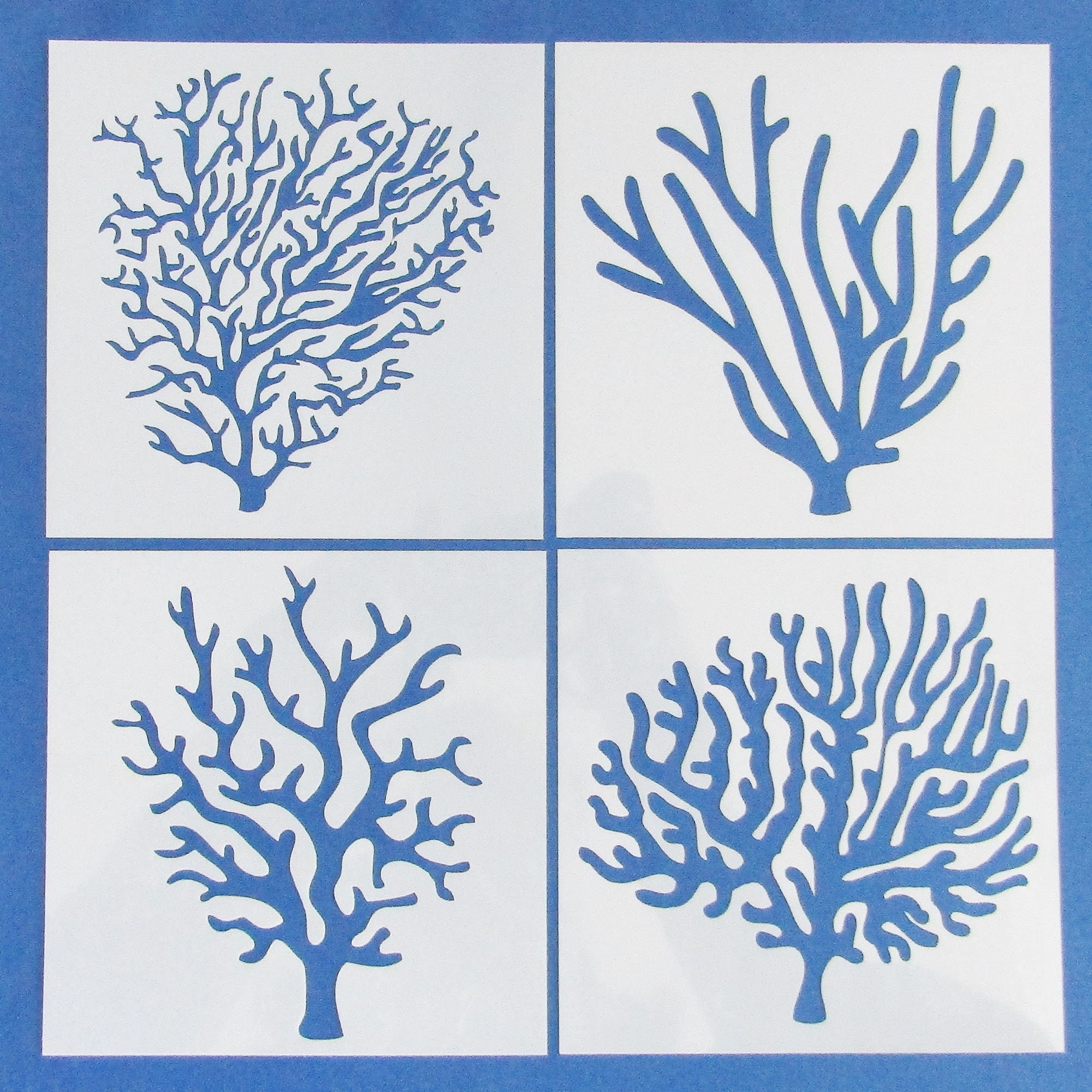 4pc Set Coral Stencil 130mm Flexible for Scrapbooking Card Etsy