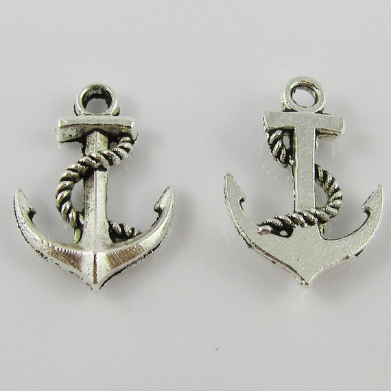 Bulk Anchor Charm Pendant Nautical Ship Anchor Rope Alloy 17x12mm