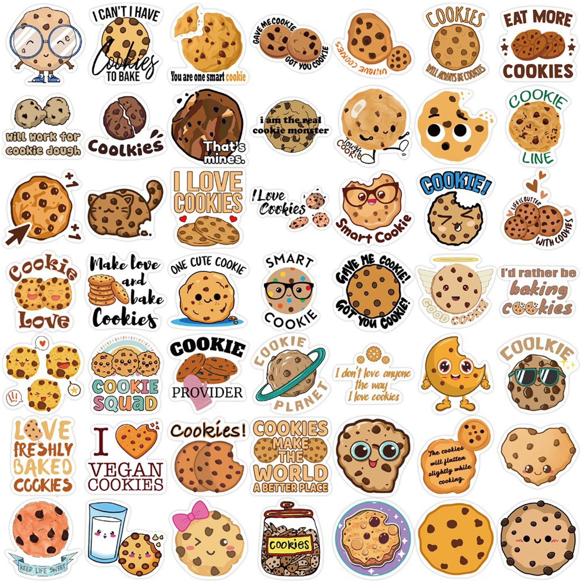 50pcs Choc Chip Cookie Sticker Bundle Schoolbooks Cards Junk Journal - Etsy