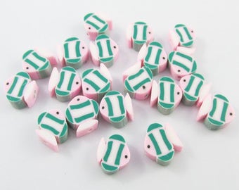 20pcs Tropical Fish Bead Polymer Clay 10x10mm Hole 1mm
