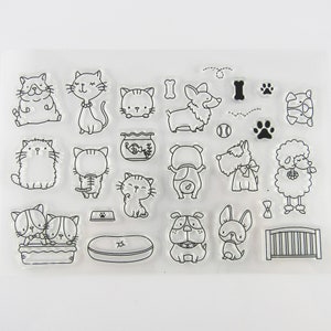 Cartoon Critters & Pets Clear Stamp Silicone Rubber Scrapbooking Card Making