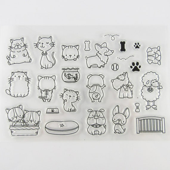 Cartoon Cat Transparent Stamps For DIY Scrapbooking Album Paper Cards FO 