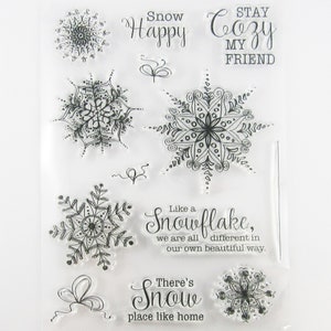 Belle Snowflake Clear Stamp Silicone Rubber Scrapbooking Card Making