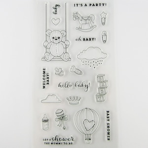 Baby Shower Clear Stamp Silicone Rubber Scrapbooking Card Making