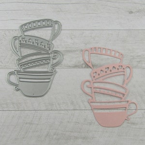 Tea Party Tasses à thé Couper Die Acier au carbone Scrapbooking Card Making etc