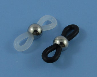 Bulk 10pcs (5sets) SS & Rubber End Connectors Eyeglass Chains 20x7mm Pick Colour