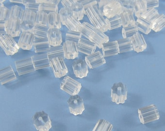 Bulk 100pk (50 pair) Corrugated Tube Rubber Earring Back Stoppers 3x3mm Clear