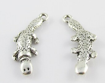 Bulk Australian Platypus Charm Pendant 26x9mm Antique Silver finish Select Qty